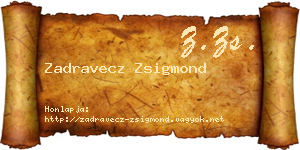 Zadravecz Zsigmond névjegykártya